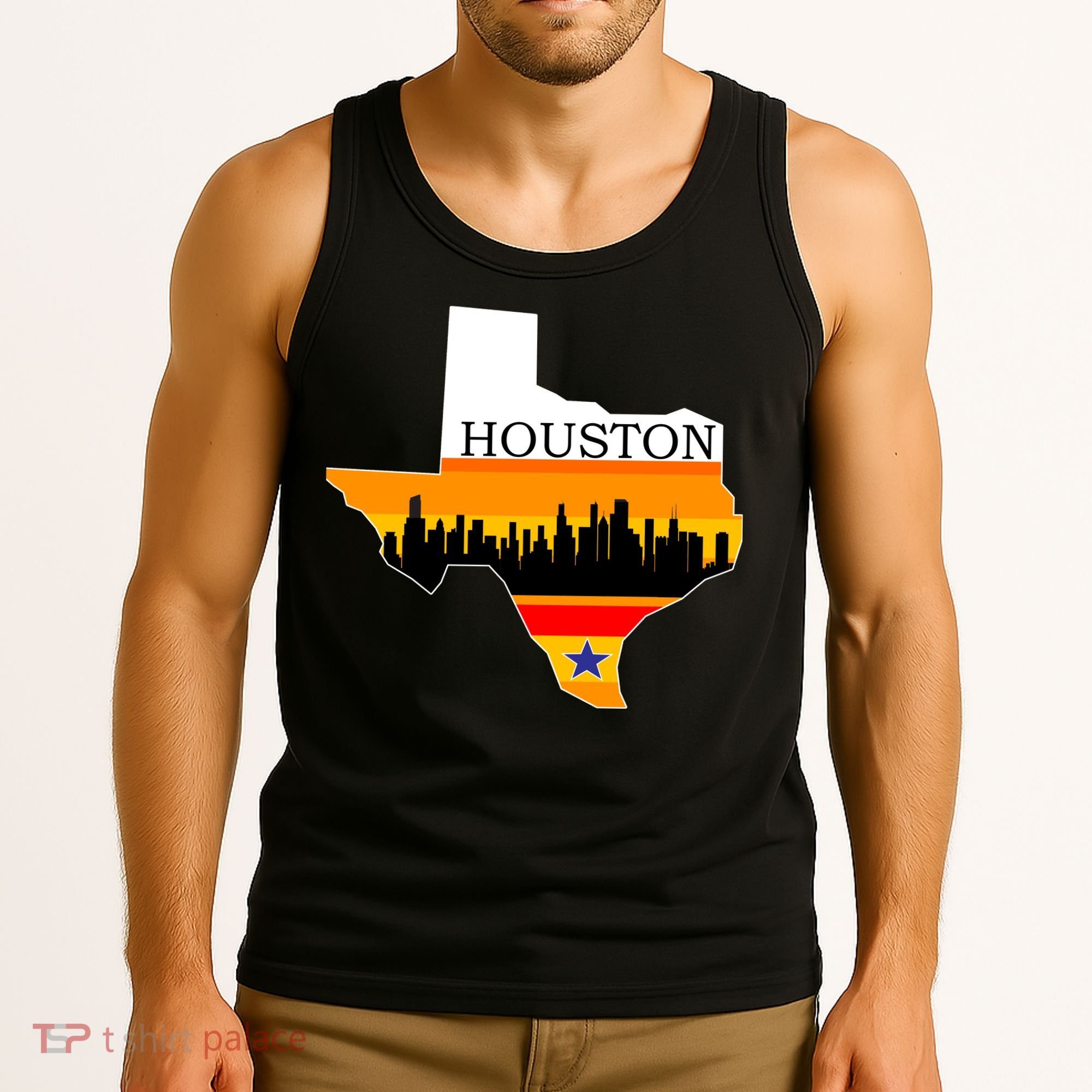Retro Houston Texas Baseball Throwback Tank Top