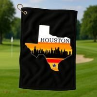 Retro Houston Texas Baseball Throwback Golf Towel thumb 1