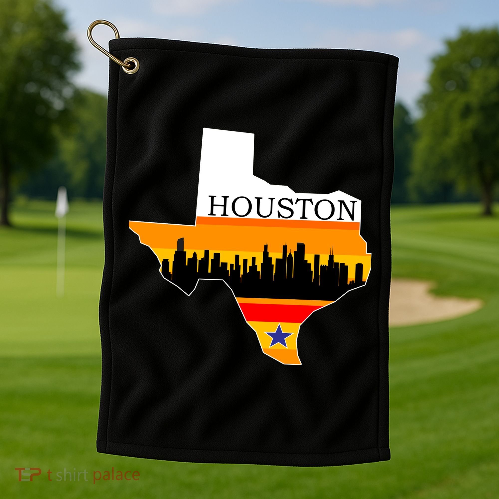 Retro Houston Texas Baseball Throwback Golf Towel