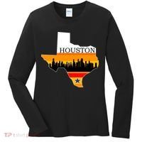 Retro Houston Texas Baseball Throwback Women's Long Sleeve Shirt thumb 0