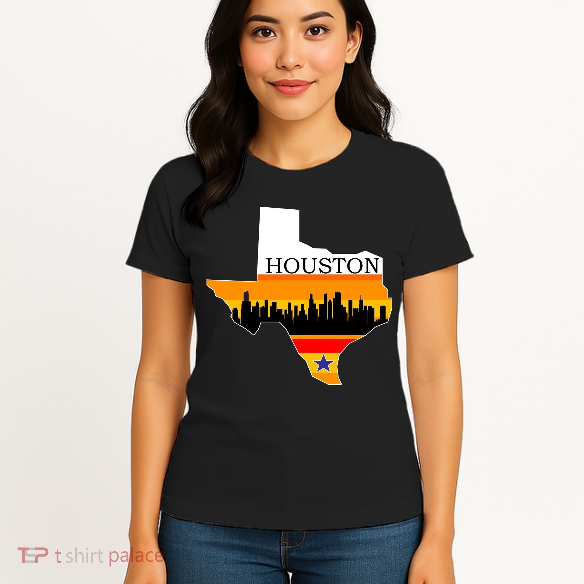 Retro Houston Texas Baseball Throwback Women's T-Shirt