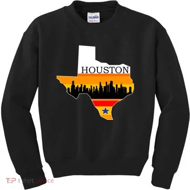 Retro Houston Texas Baseball Throwback Kids Sweatshirt