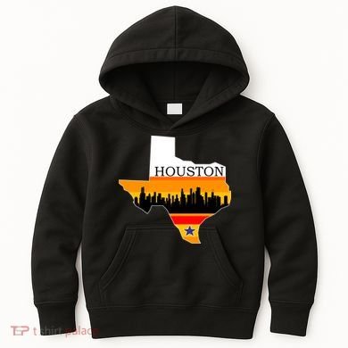 Retro Houston Texas Baseball Throwback Kids Hoodie