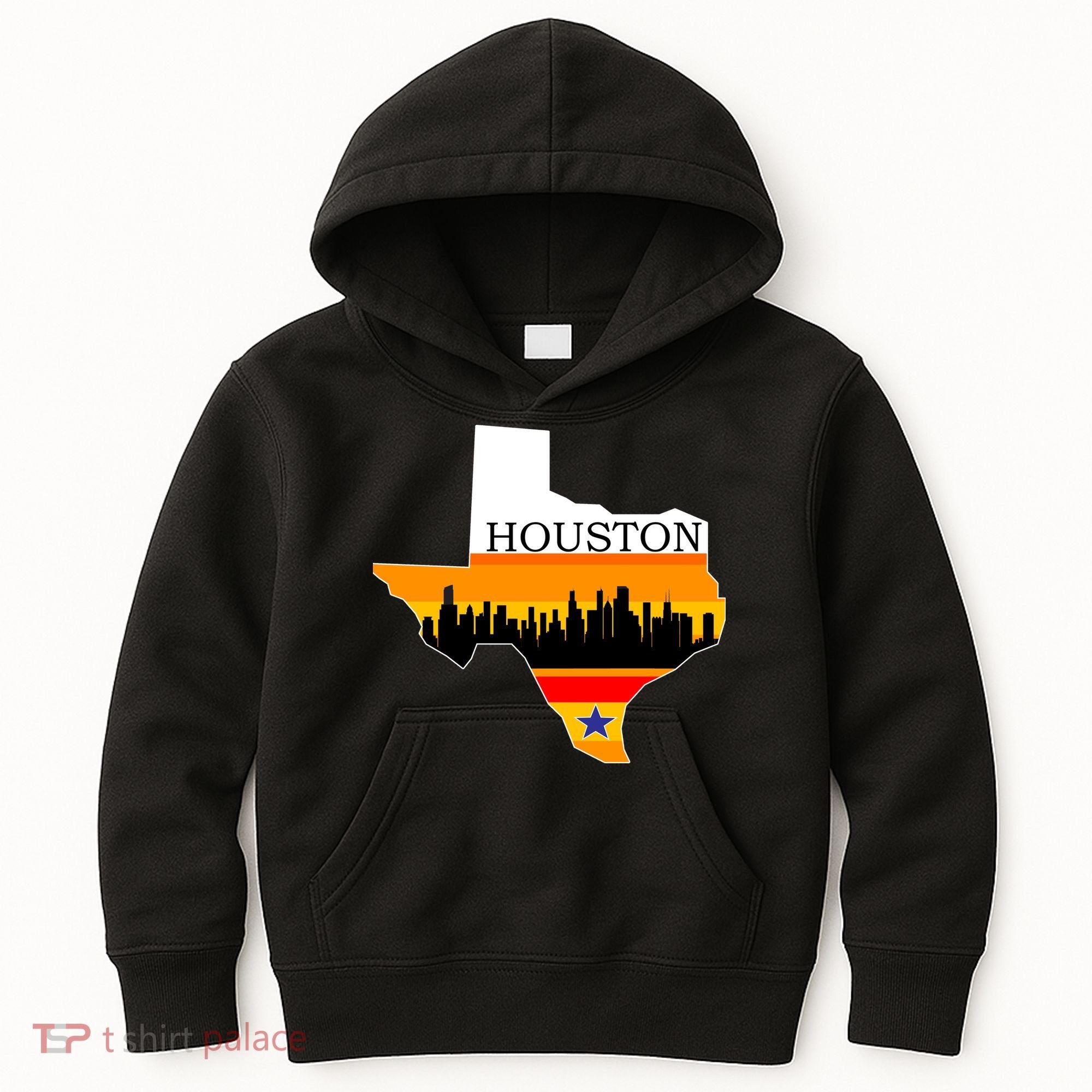 Retro Houston Texas Baseball Throwback Kids Hoodie