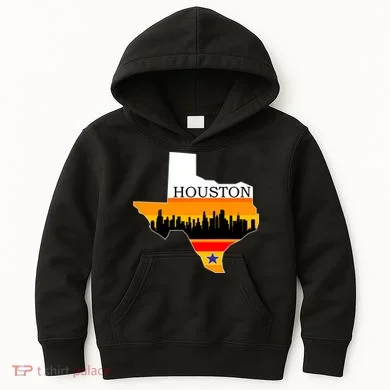 Retro Houston Texas Baseball Throwback Kids Hoodie