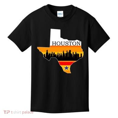 Retro Houston Texas Baseball Throwback Kids T-Shirt
