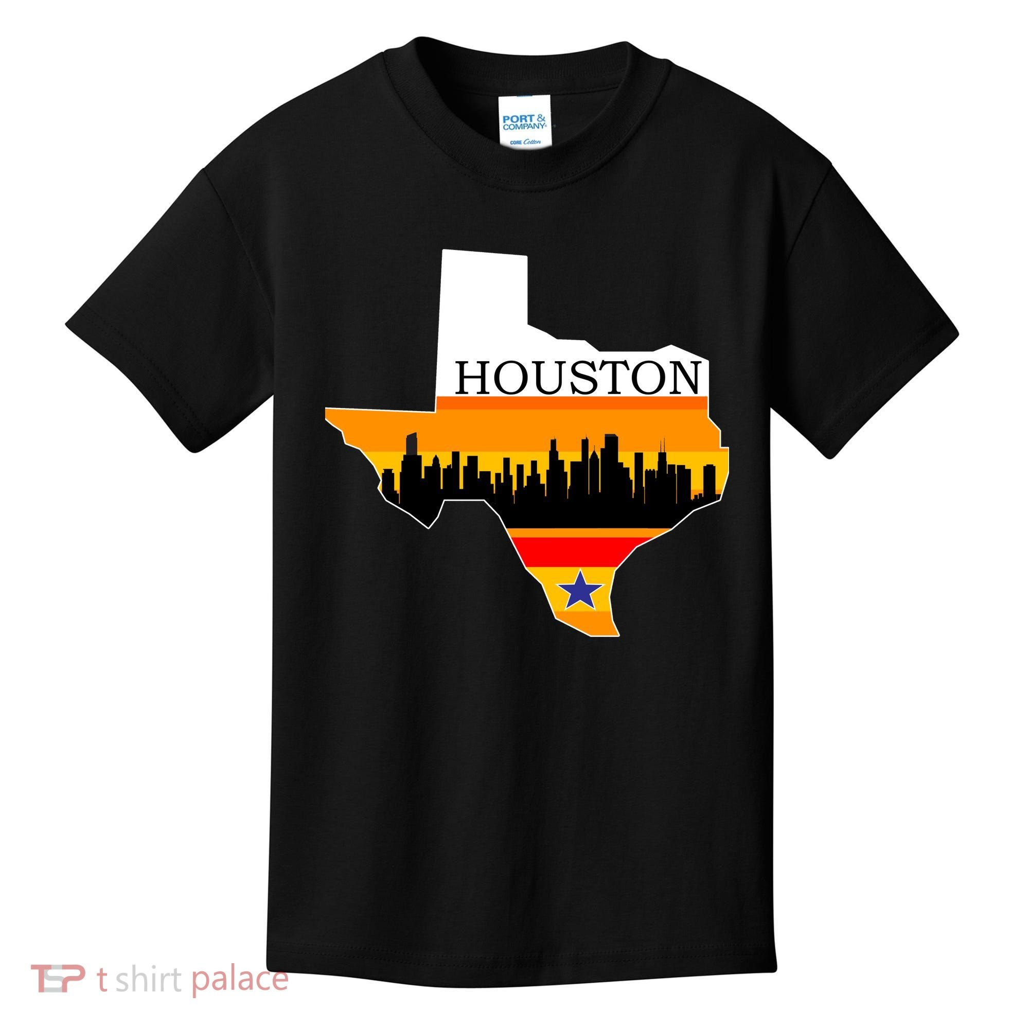 Retro Houston Texas Baseball Throwback Kids T-Shirt