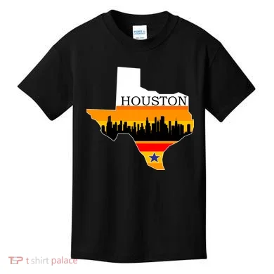Retro Houston Texas Baseball Throwback Kids T-Shirt