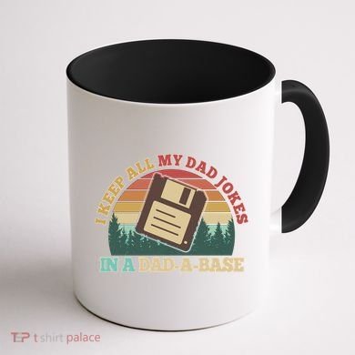 Retro I Keep All My Dad Jokes In A Dad A Base Coffee Mug back