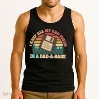 Retro I Keep All My Dad Jokes In A Dad A Base Tank Top thumb 3