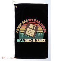 Retro I Keep All My Dad Jokes In A Dad A Base Golf Towel thumb 0
