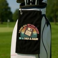 Retro I Keep All My Dad Jokes In A Dad A Base Golf Towel thumb 2