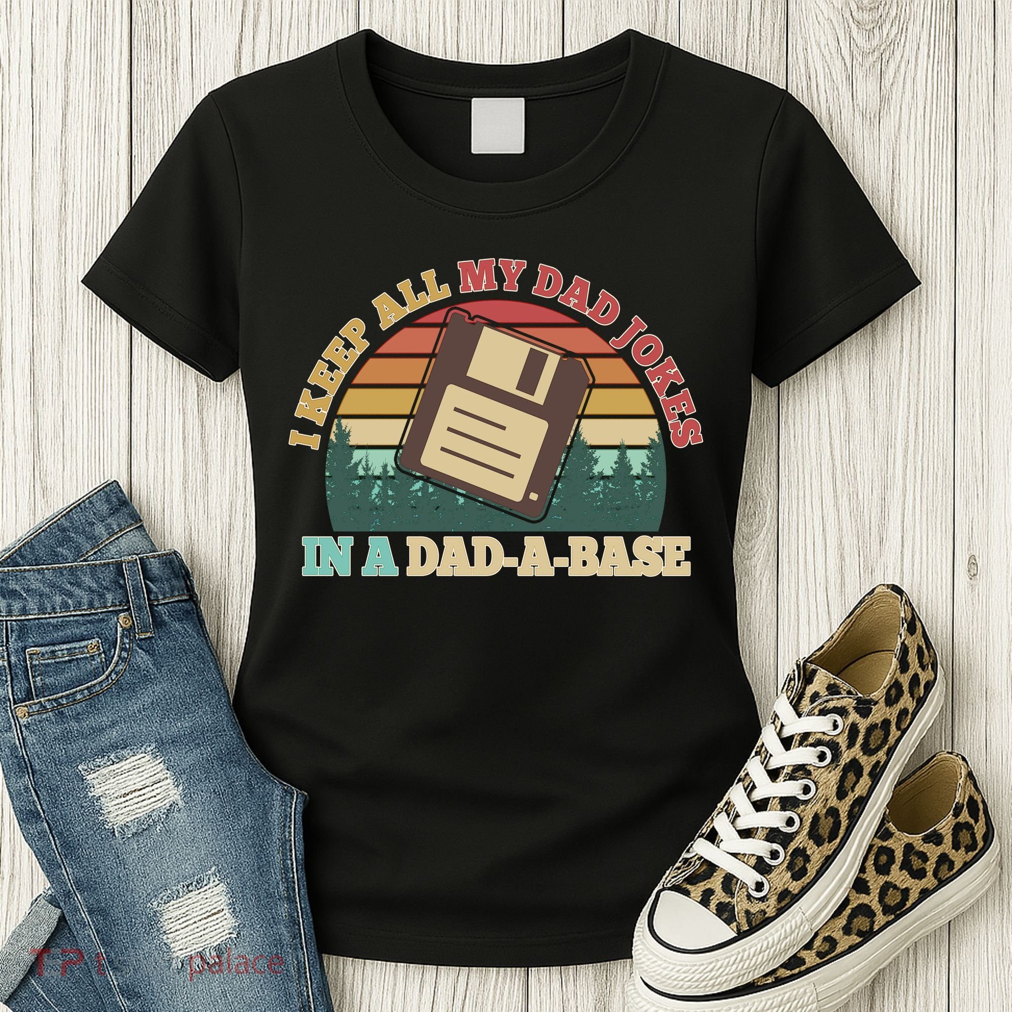 Retro I Keep All My Dad Jokes In A Dad A Base Women's T-Shirt