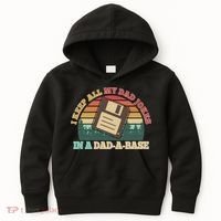 Retro I Keep All My Dad Jokes In A Dad A Base Kids Hoodie thumb 0