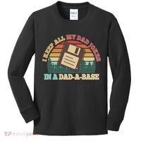 Retro I Keep All My Dad Jokes In A Dad A Base Kids Long Sleeve Shirt thumb 0