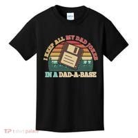 Retro I Keep All My Dad Jokes In A Dad A Base Kids T-Shirt thumb 0
