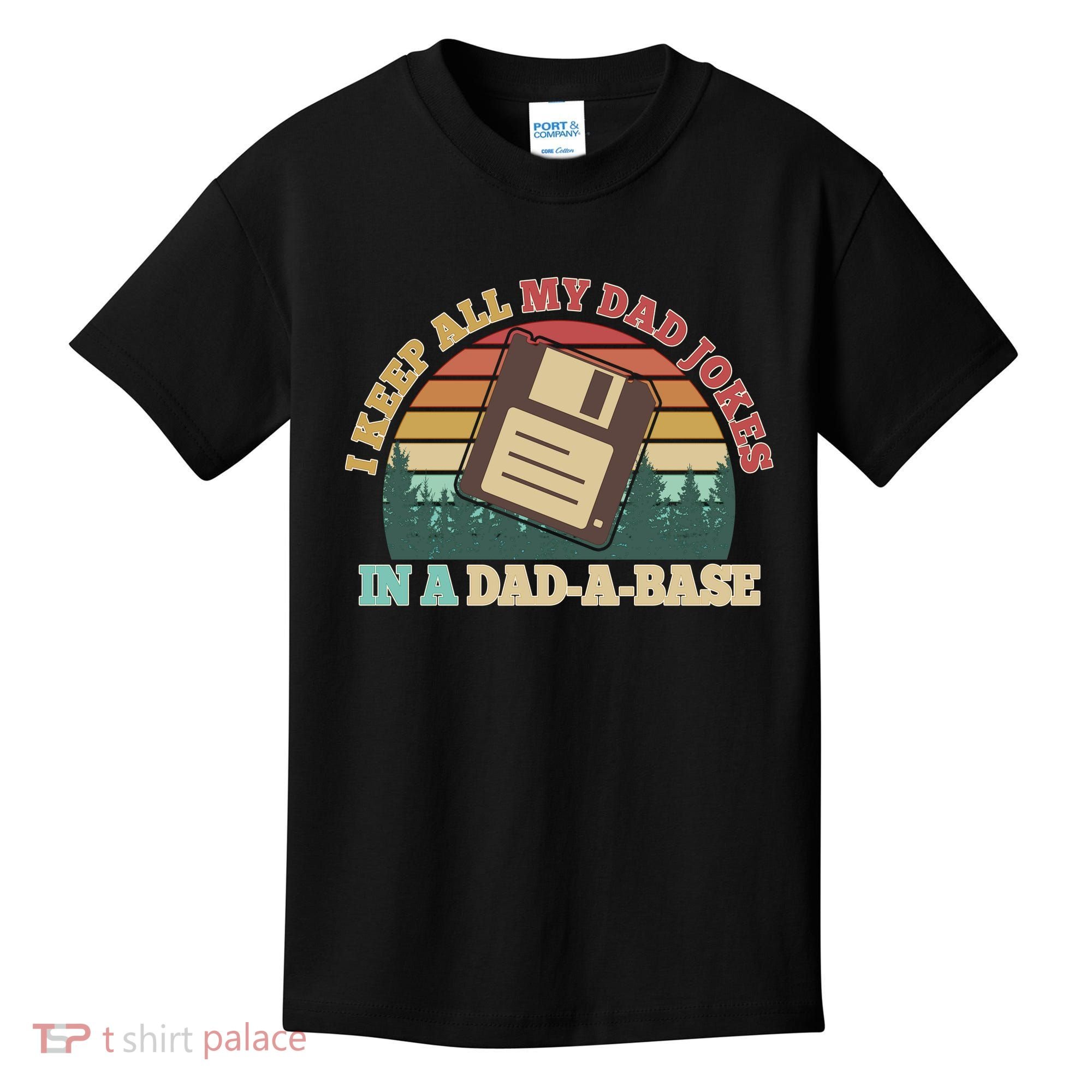 Retro I Keep All My Dad Jokes In A Dad A Base Kids T-Shirt