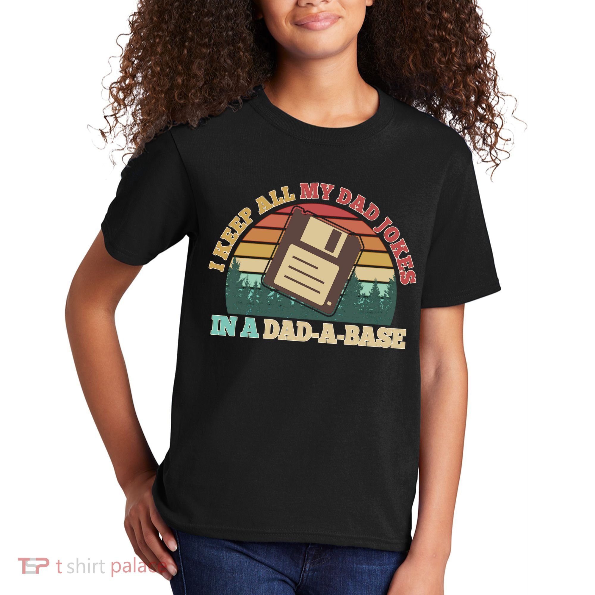 Retro I Keep All My Dad Jokes In A Dad A Base Kids T-Shirt