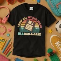 Retro I Keep All My Dad Jokes In A Dad A Base Kids T-Shirt thumb 3