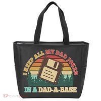 Retro I Keep All My Dad Jokes In A Dad A Base Tote Bag thumb 0
