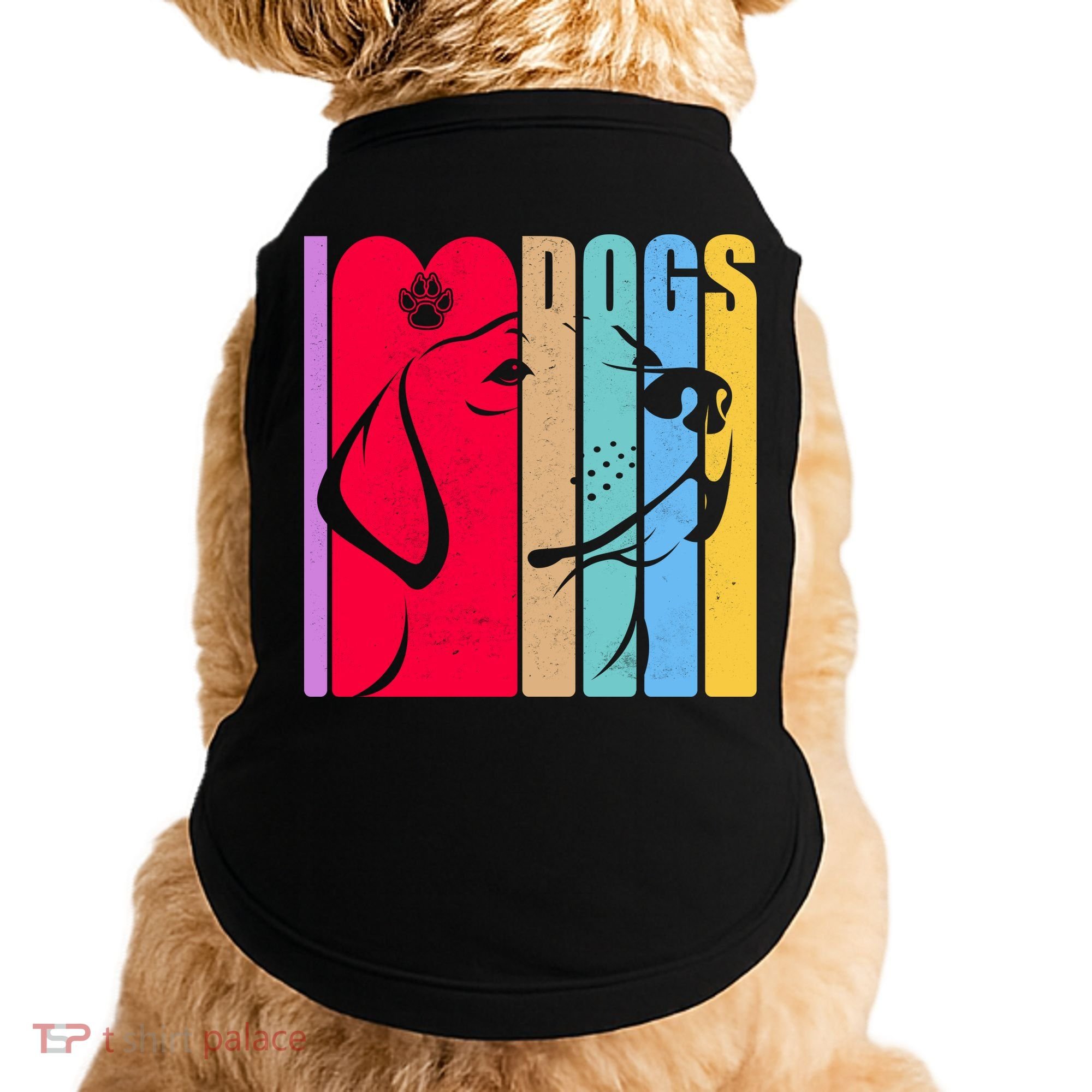 Retro I Love Dogs Doggie Tank