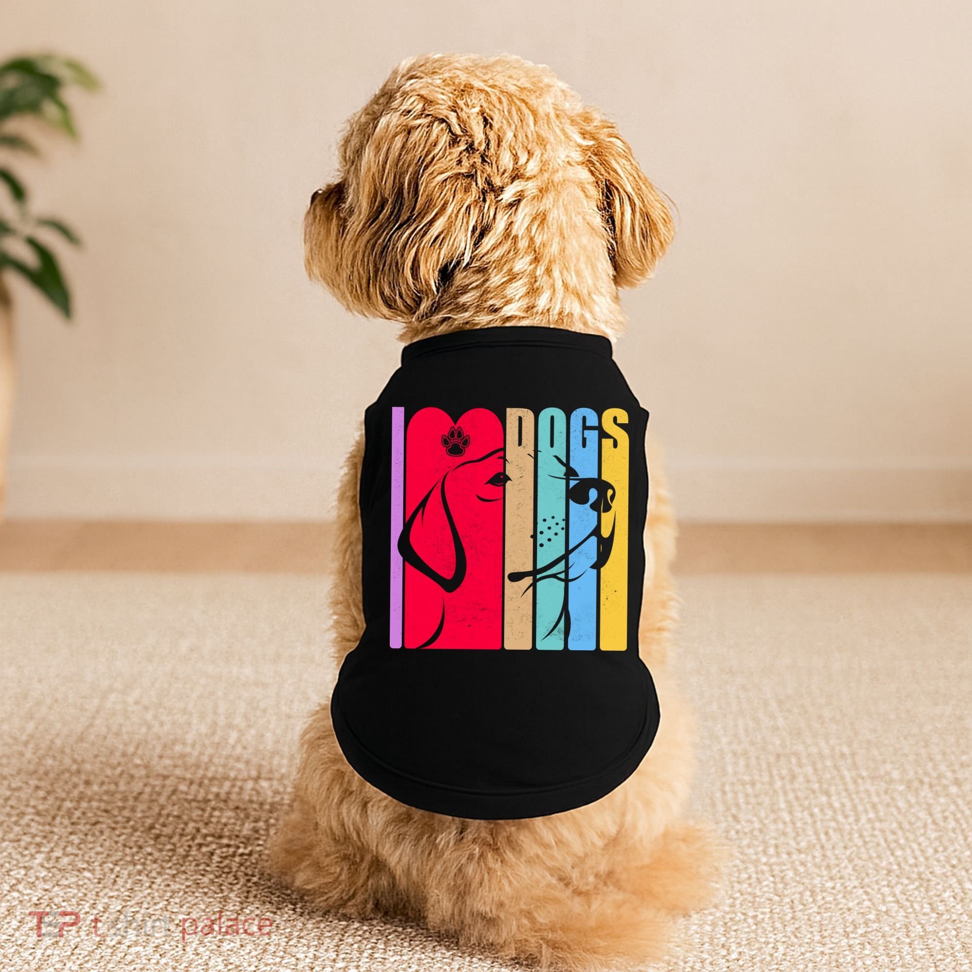 Retro I Love Dogs Doggie Tank
