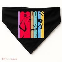 Retro I Love Dogs USA-Made Doggie Bandana thumb 0