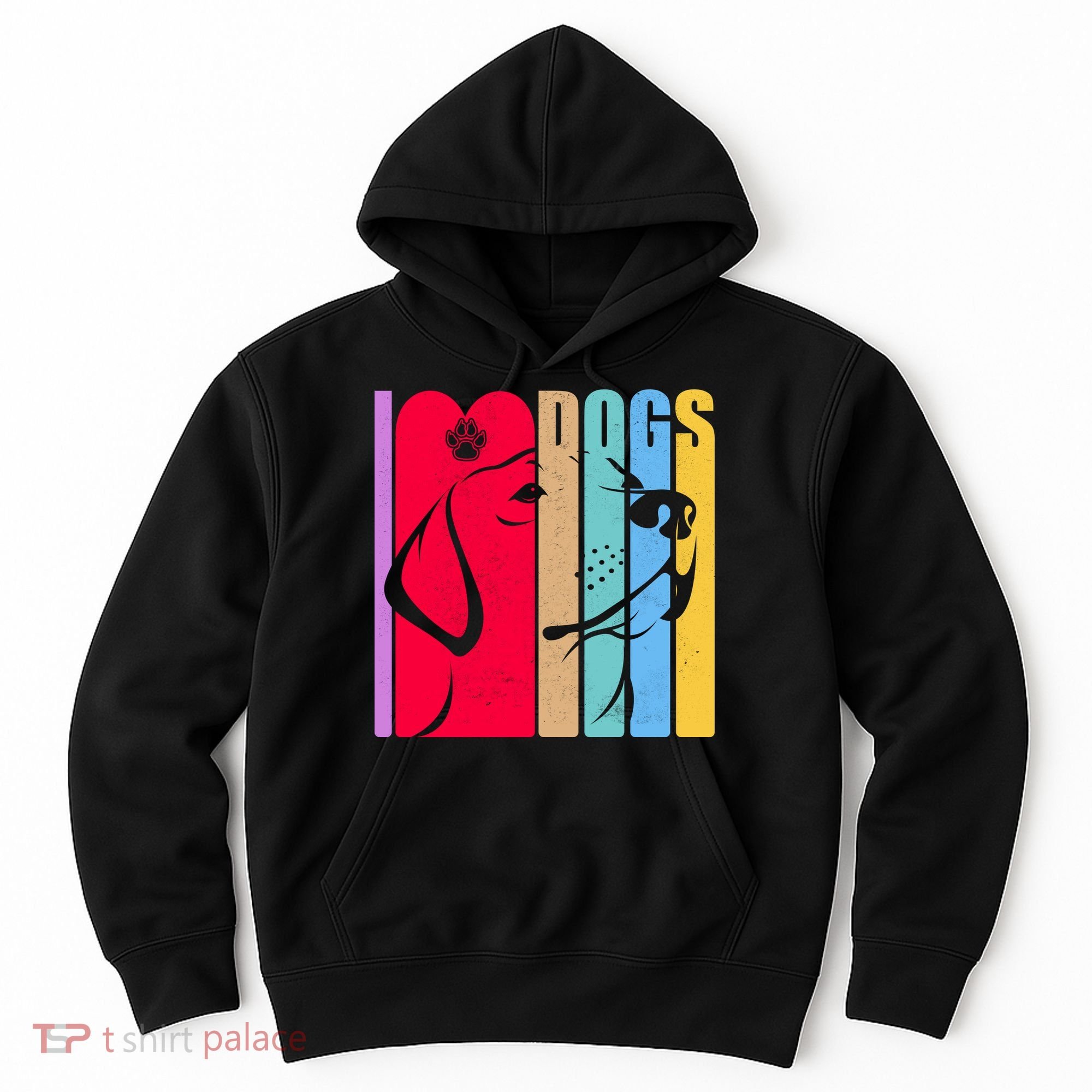Retro I Love Dogs Hoodie