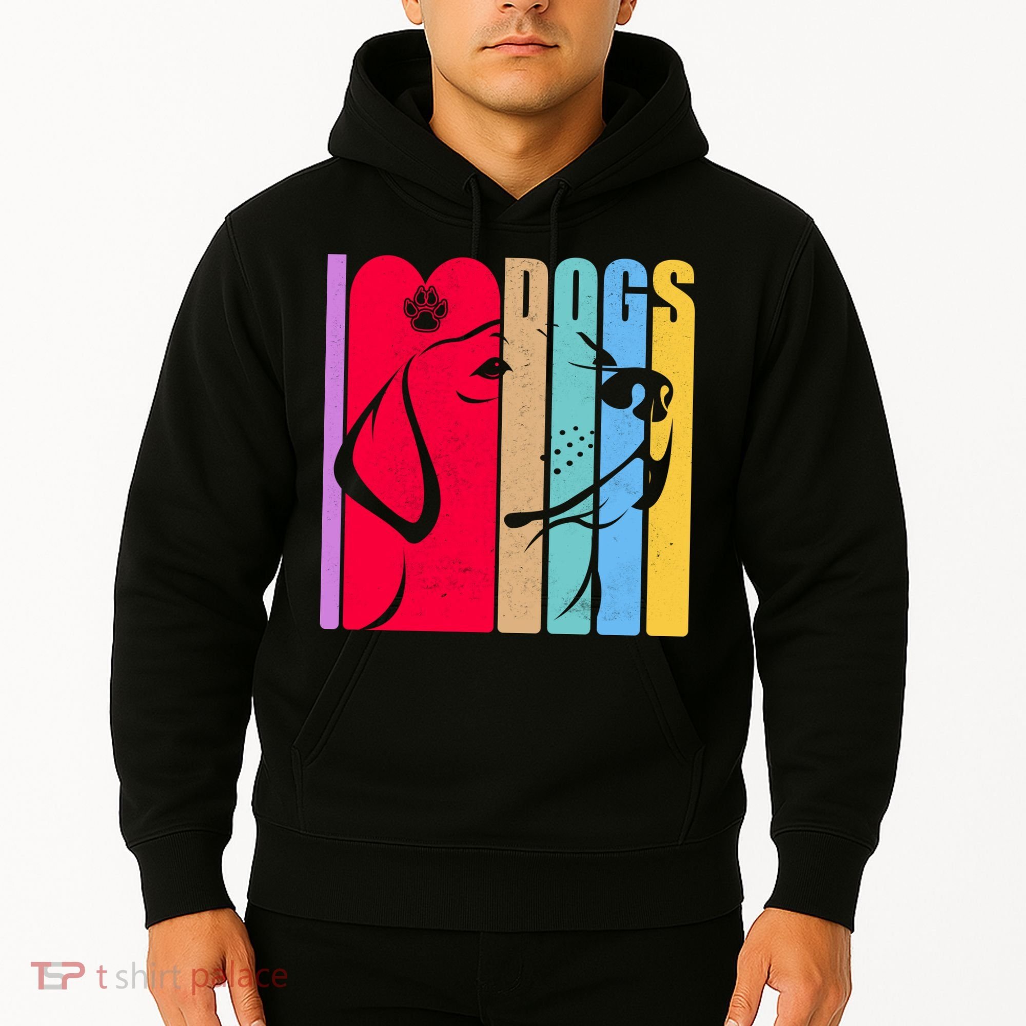 Retro I Love Dogs Hoodie