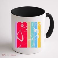 Retro I Love Dogs Coffee Mug thumb 1