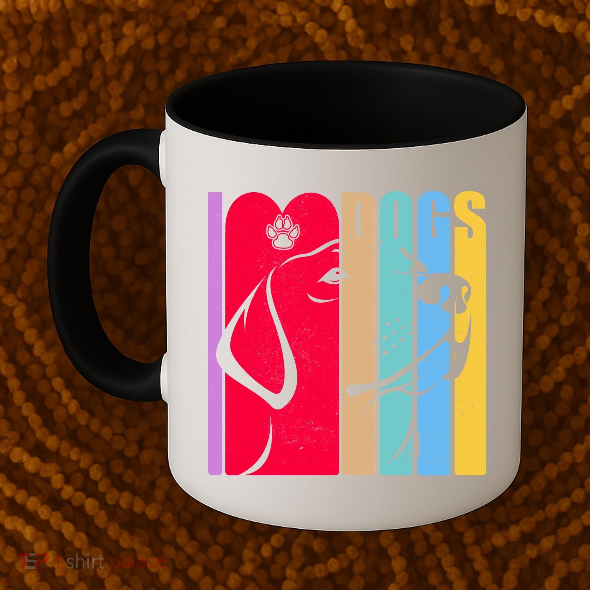 Retro I Love Dogs Coffee Mug