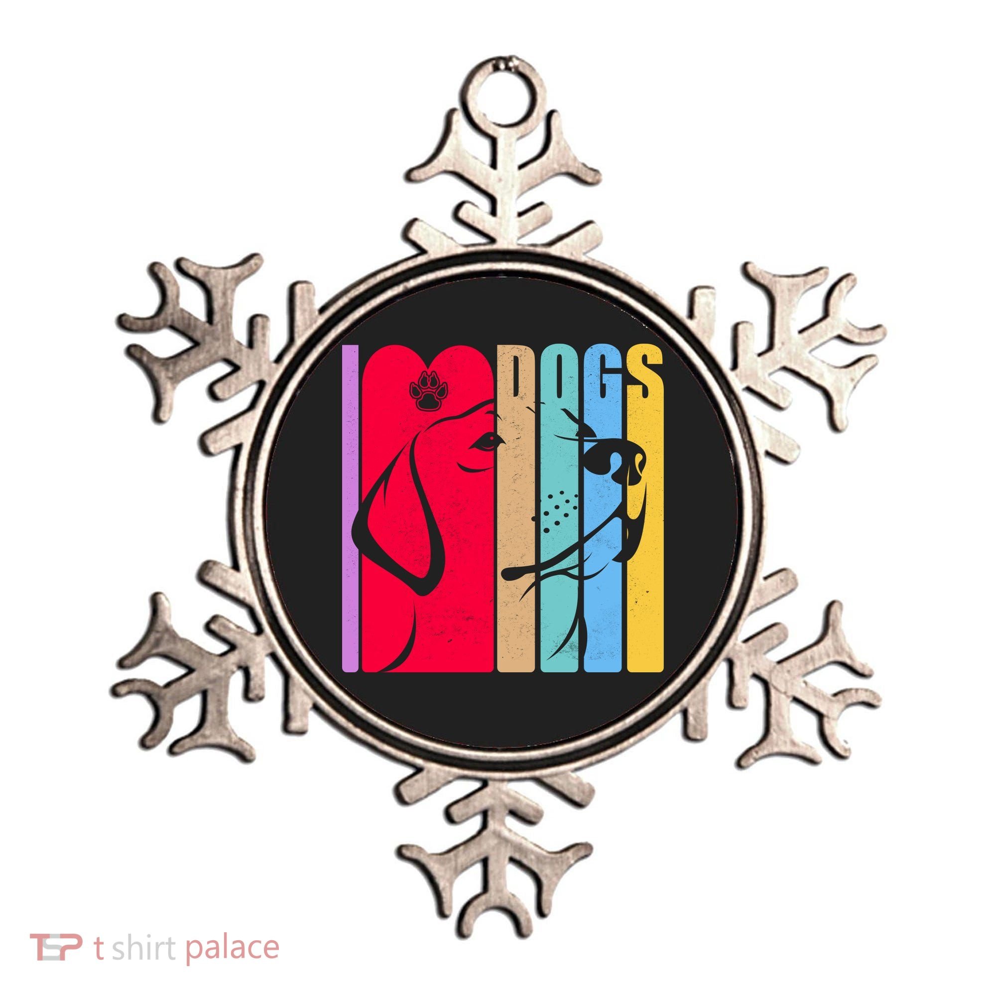 Retro I Love Dogs Ornament