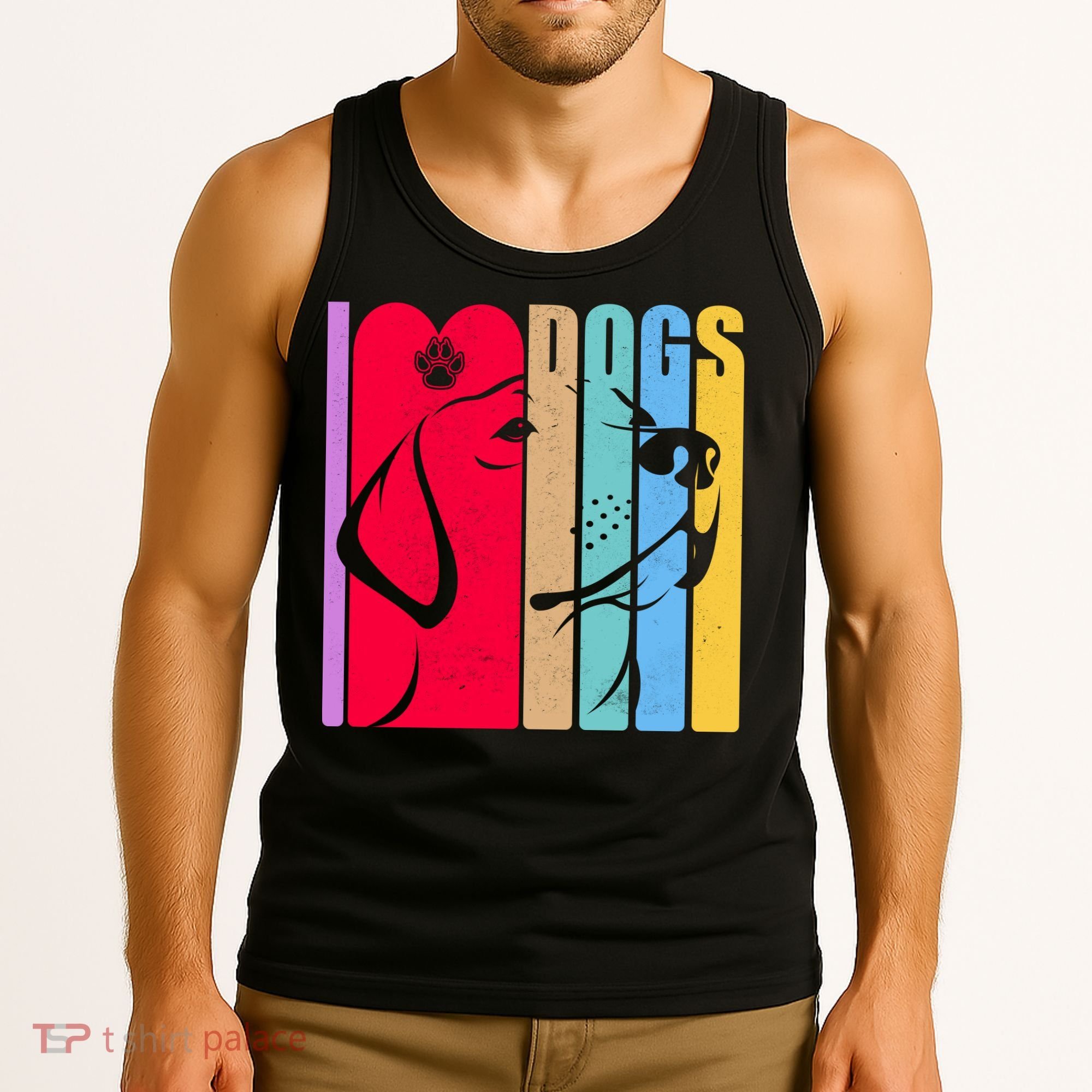 Retro I Love Dogs Tank Top