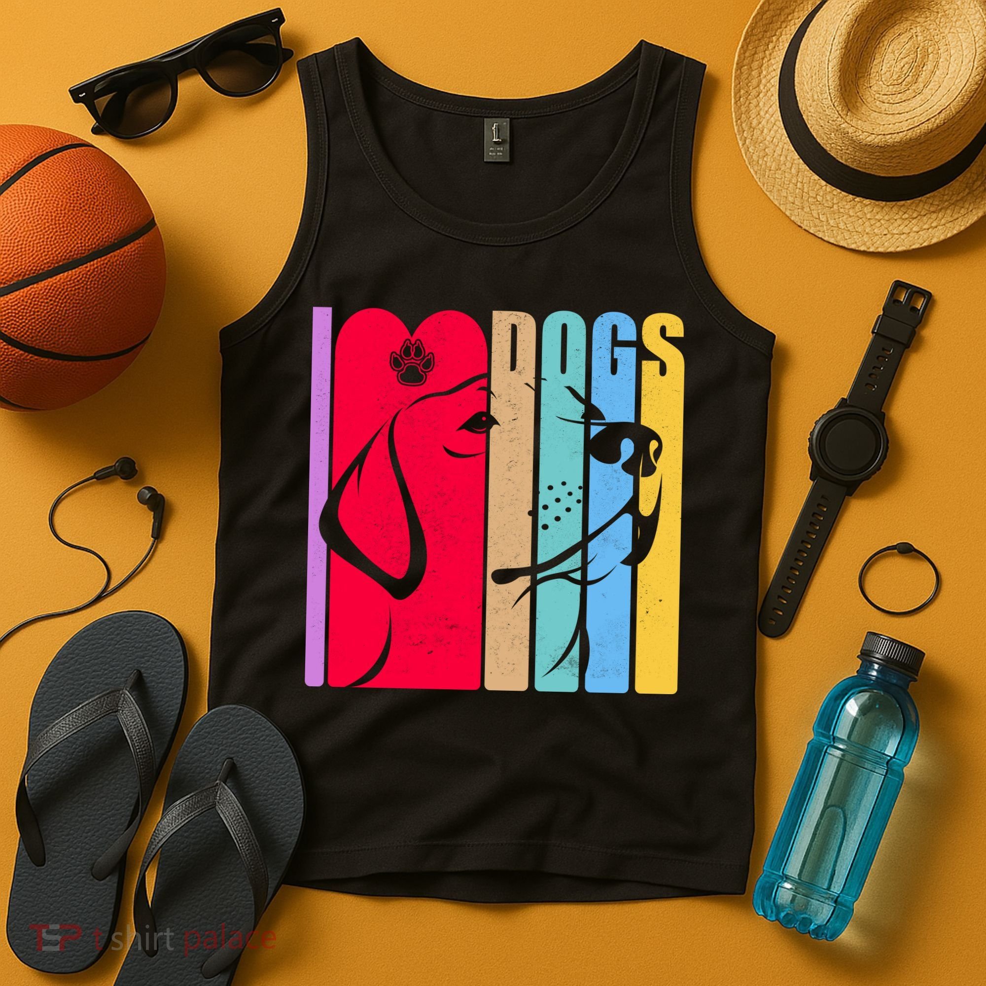 Retro I Love Dogs Tank Top