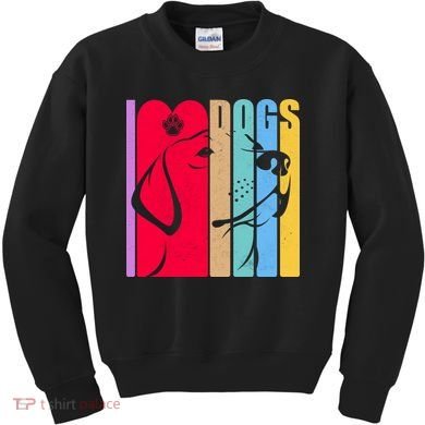 Retro I Love Dogs Kids Sweatshirt