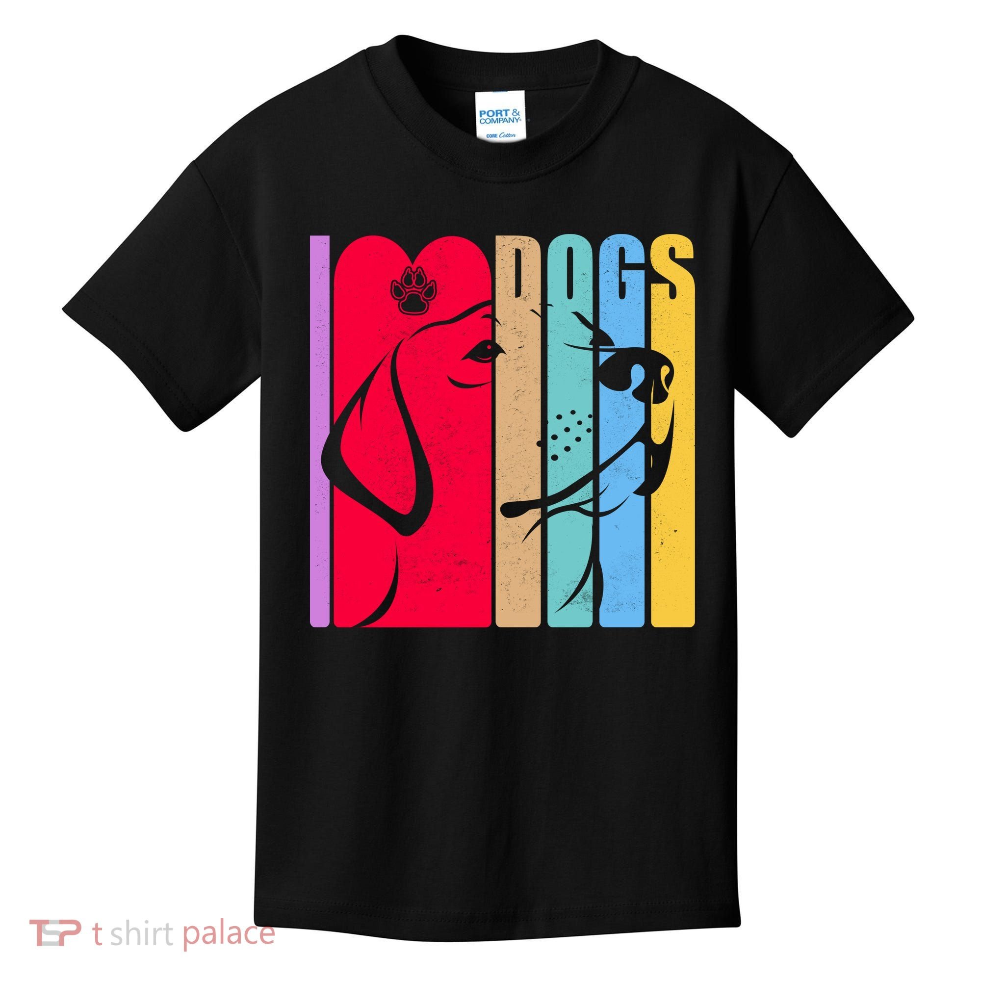 Retro I Love Dogs Kids T-Shirt