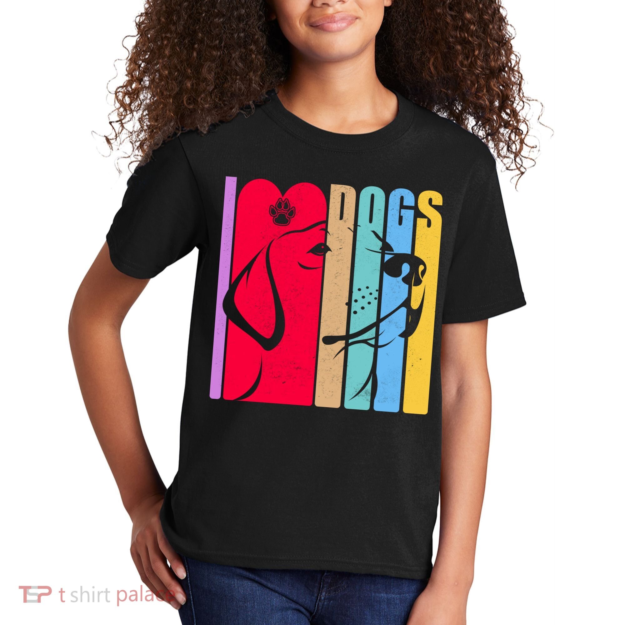 Retro I Love Dogs Kids T-Shirt