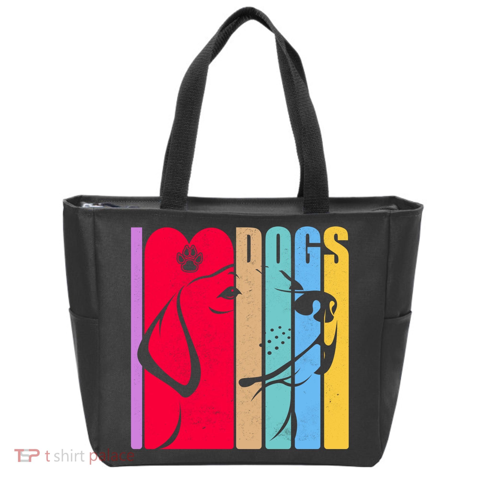 Retro I Love Dogs Tote Bag