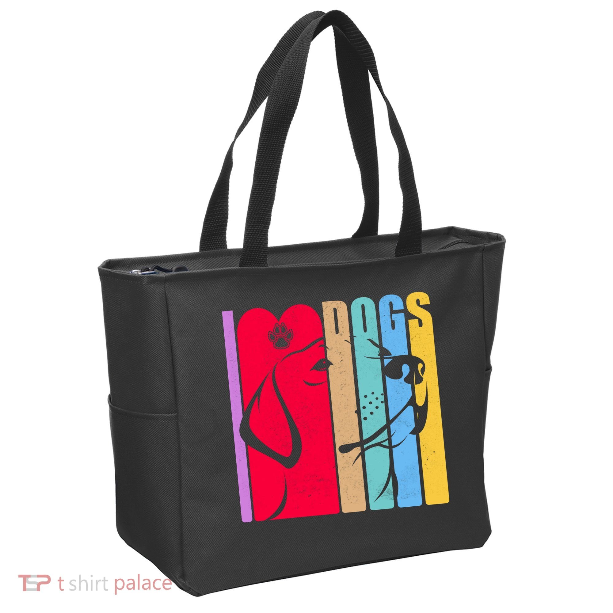 Retro I Love Dogs Tote Bag