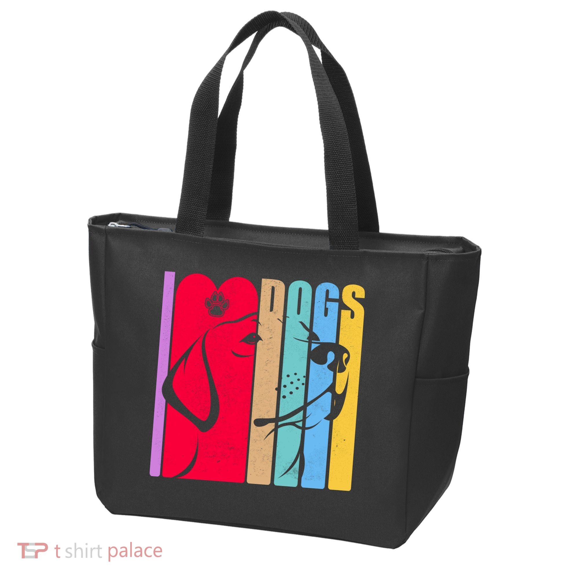 Retro I Love Dogs Tote Bag