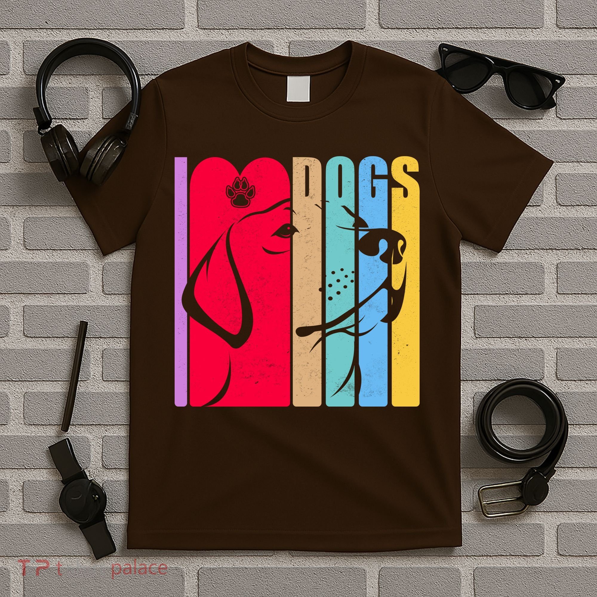 Retro I Love Dogs T-Shirt