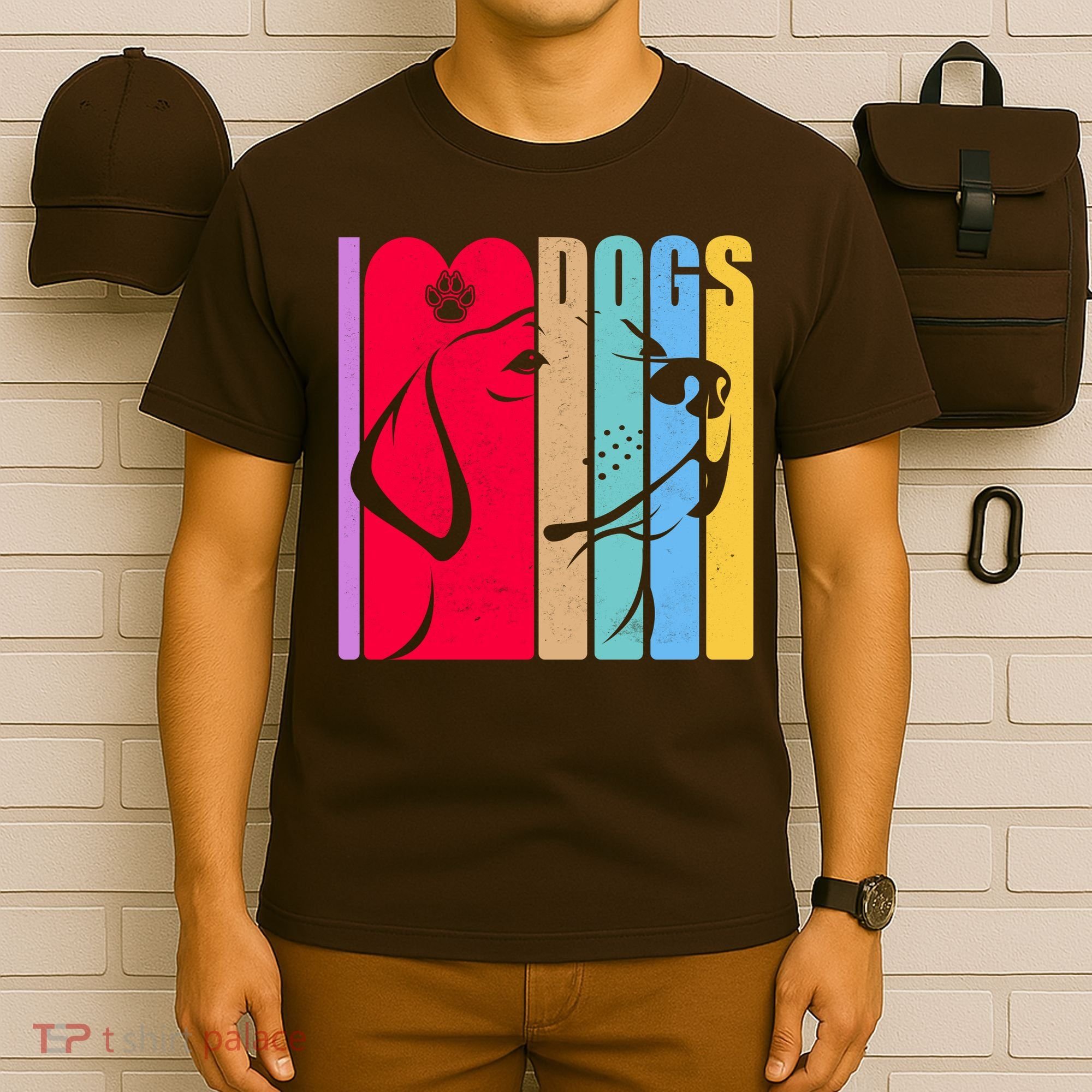 Retro I Love Dogs T-Shirt