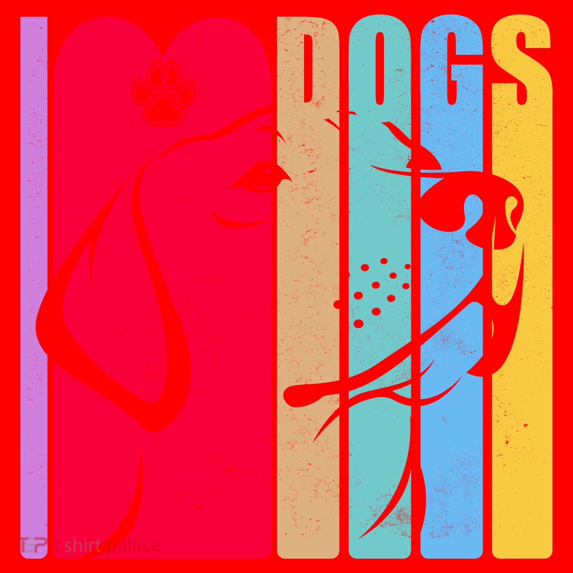 Retro I Love Dogs Santa Hat