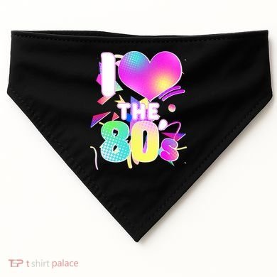 Retro I Love The 80's  USA-Made Doggie Bandana