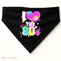 Retro I Love The 80's  USA-Made Doggie Bandana thumb 0