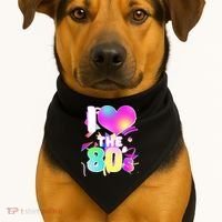 Retro I Love The 80's  USA-Made Doggie Bandana thumb 1