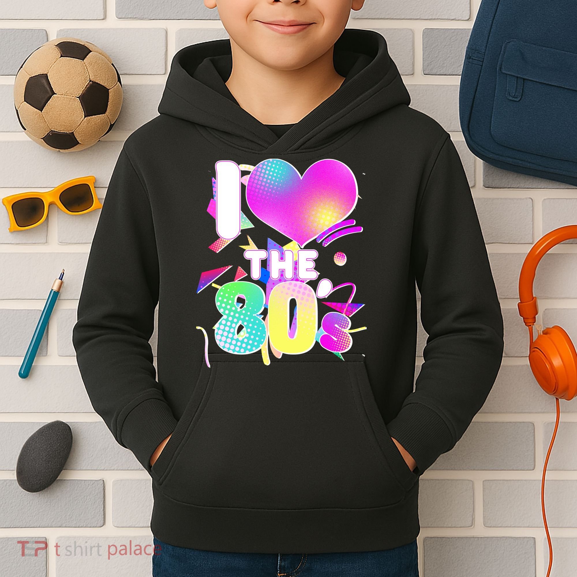 Retro I Love The 80's  Kids Hoodie