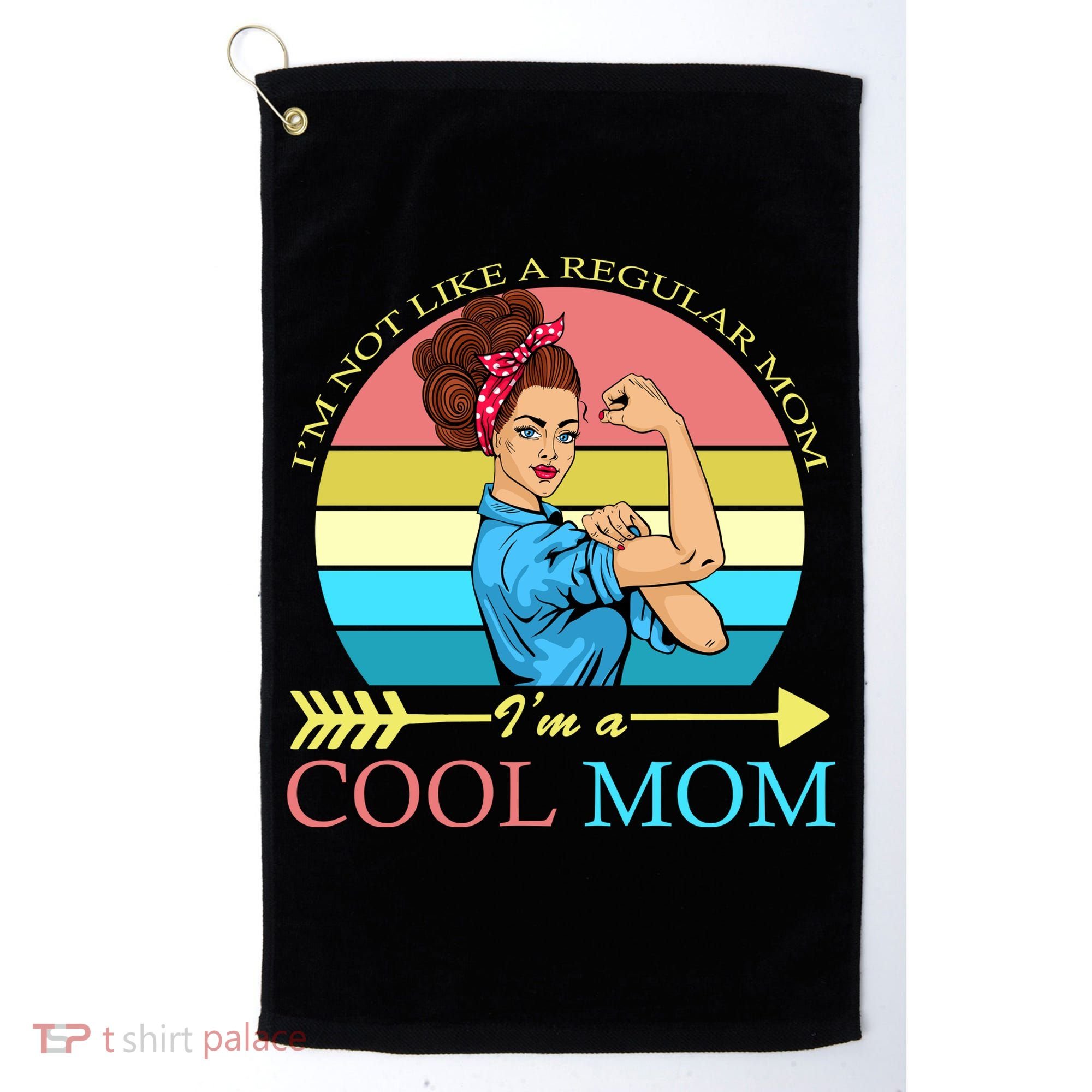 Retro I'm Not A Regular Mom I'm A Cool Mom Golf Towel