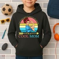 Retro I'm Not A Regular Mom I'm A Cool Mom Kids Hoodie thumb 2