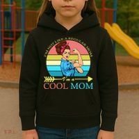 Retro I'm Not A Regular Mom I'm A Cool Mom Kids Hoodie thumb 3